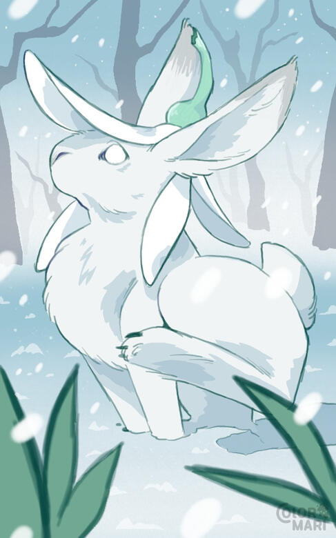 "Snowshoe hare x snowdrop" (ColorMari)